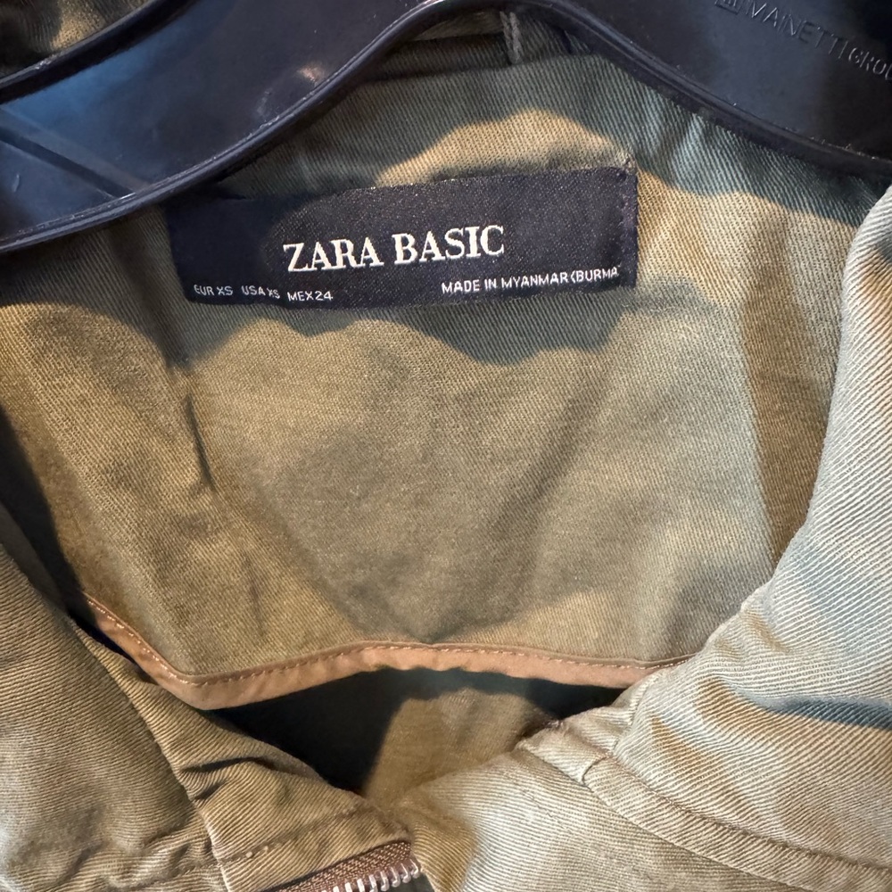 Zara Basic Khaki Green Utility Jacket - image 2